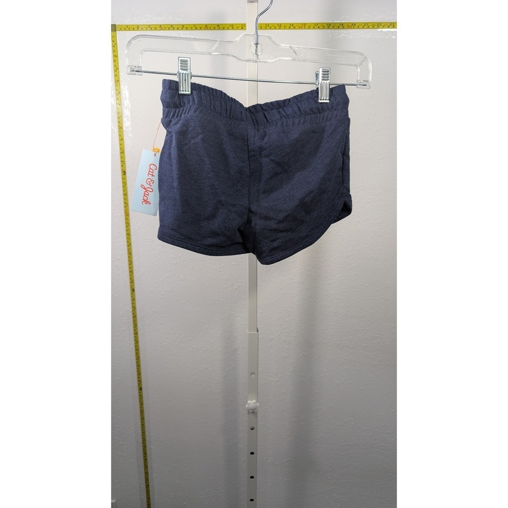 Cat & Jack Girls XS 4/5 Nightfall Blue Knit Drawstring Shorts NWT Heathered - Picture 4 of 4